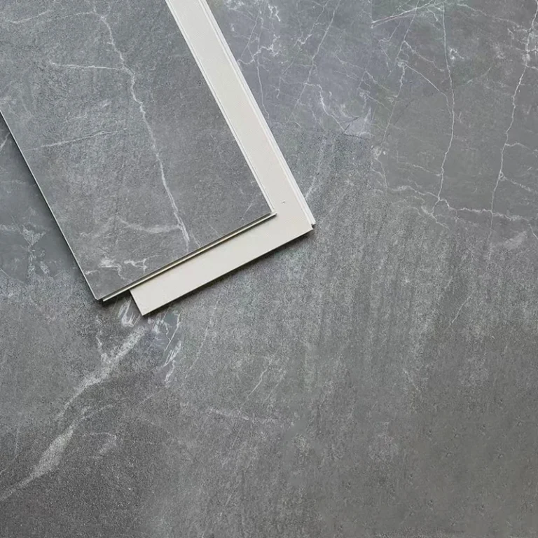 Stone grain SPC flooring panel in light marble finish