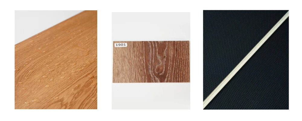 Modern grey SPC flooring plank with artificial wood pattern